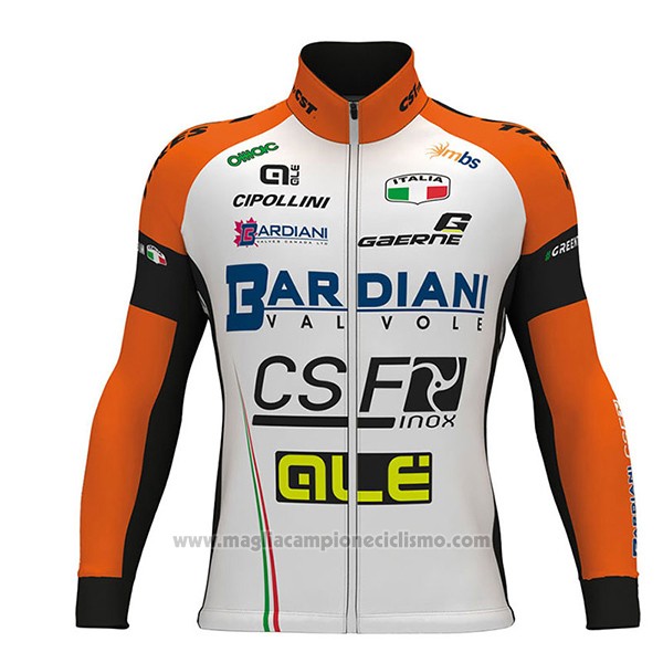 2017 Abbigliamento Ciclismo Bardiani Csf Ml Bianco e Verde Manica Lunga e Salopette